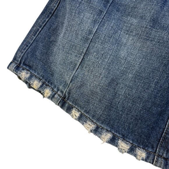 JBD JUST BLACK Mini Jean Skirt - Small - Patterned distressed Hem - Picture 5 of 8